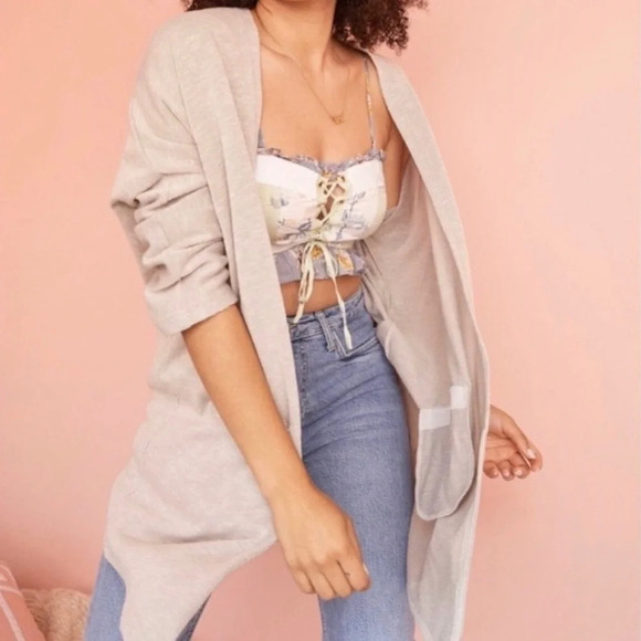 DONNI. • Ribbed Sweater Coat Cardigan - Picture 2 of 9